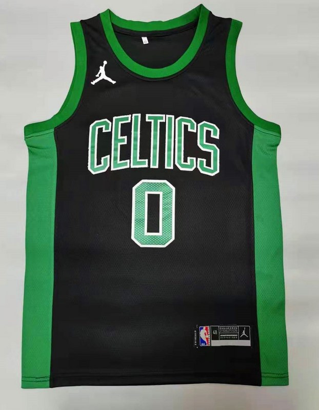 Men Boston Celtics 0 Tatum Black Jordan Brand 2025 NBA Jersey style 3